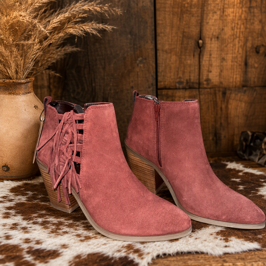 The Renegade Fringe Bootie - Dusty Rust